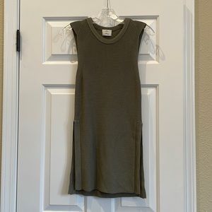 Aritzia Wilfred Palmier Sleeveless Tunic Knit Tank Green XS